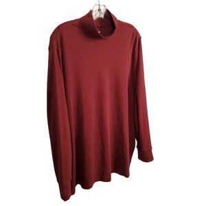 Lands End Womens Size 2X 20W-22W Shirt Mock Neck Relaxed Fit Long Sleeve Cotton